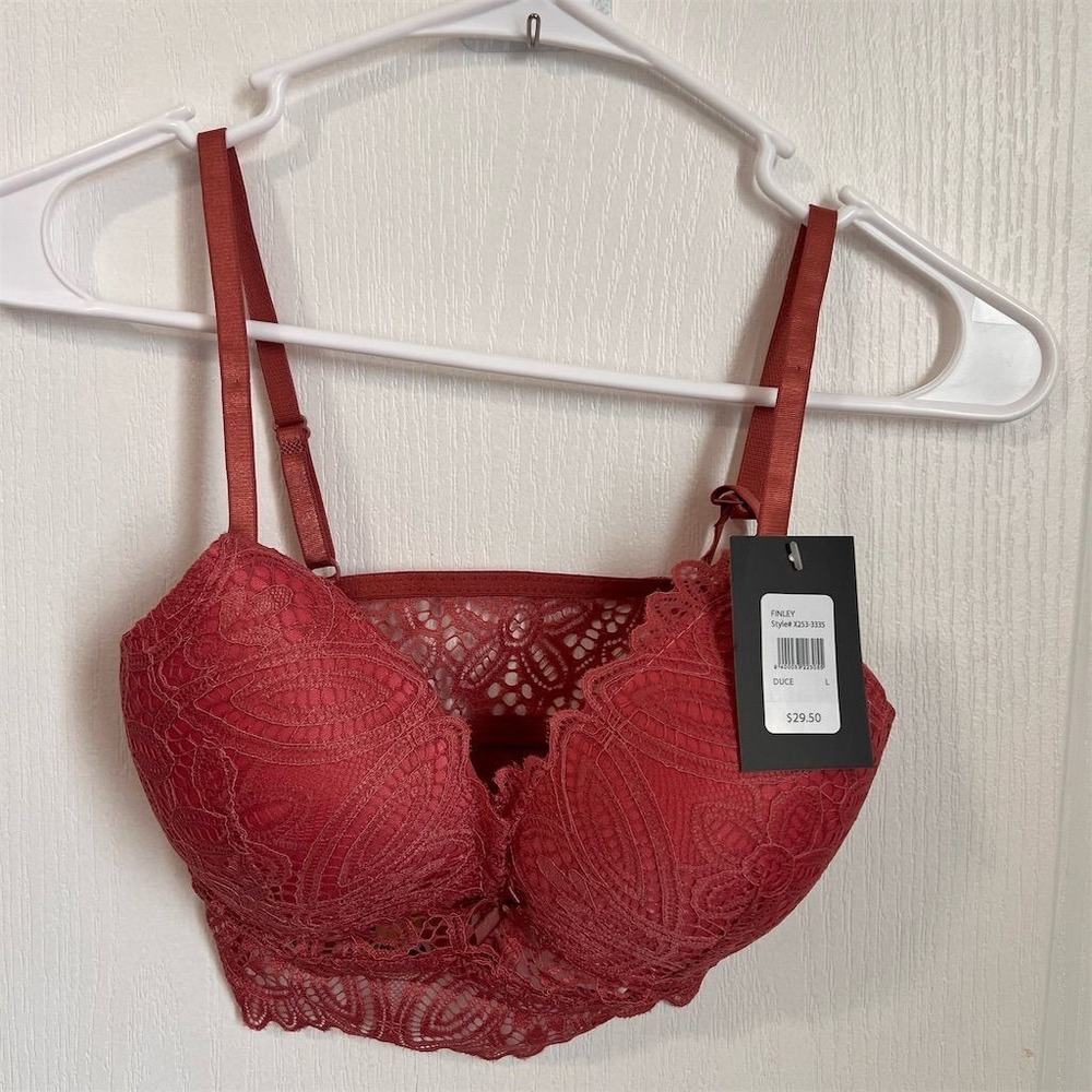 Fredericks Of Hollywood Women Lace Bralette Size L Finley Padded Wireless Bra